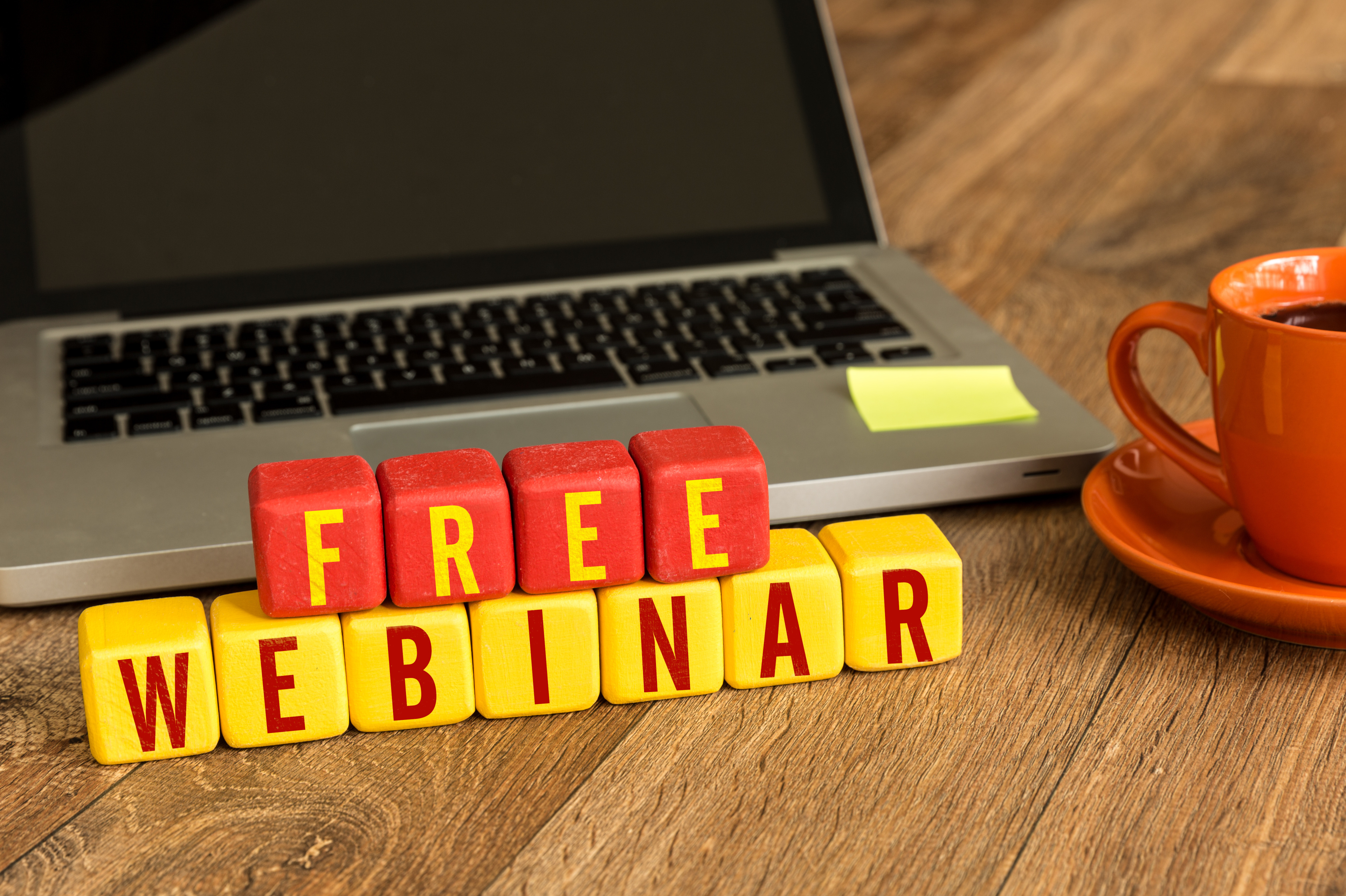 Image of a person attending a free webinar